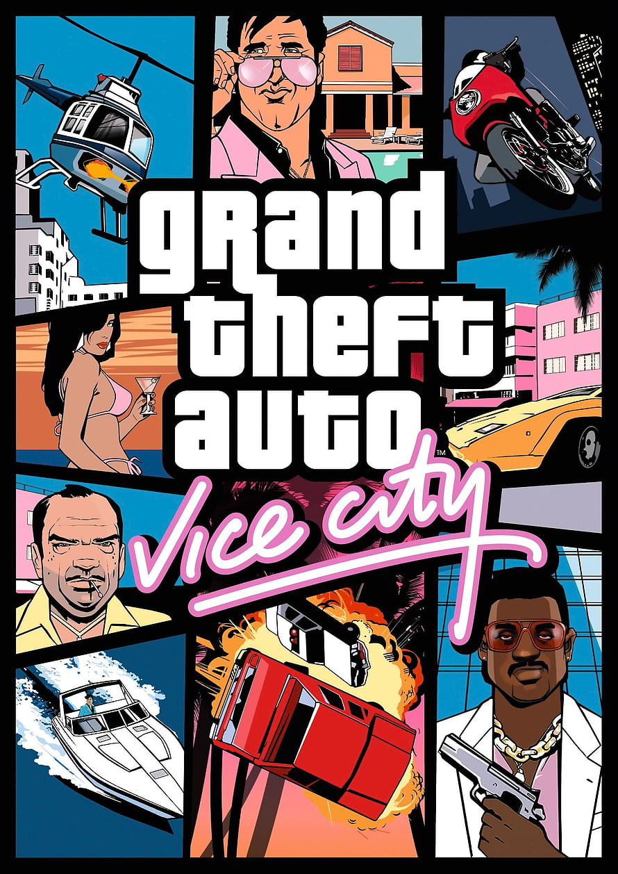 Grand Theft Auto Vice City Retro 80s Style Poster Artwork HD phone wallpaper