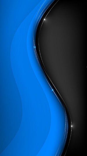 Sleek Blue and Black Abstract Wave Design with Glowing Light Accents HD phone wallpaper
