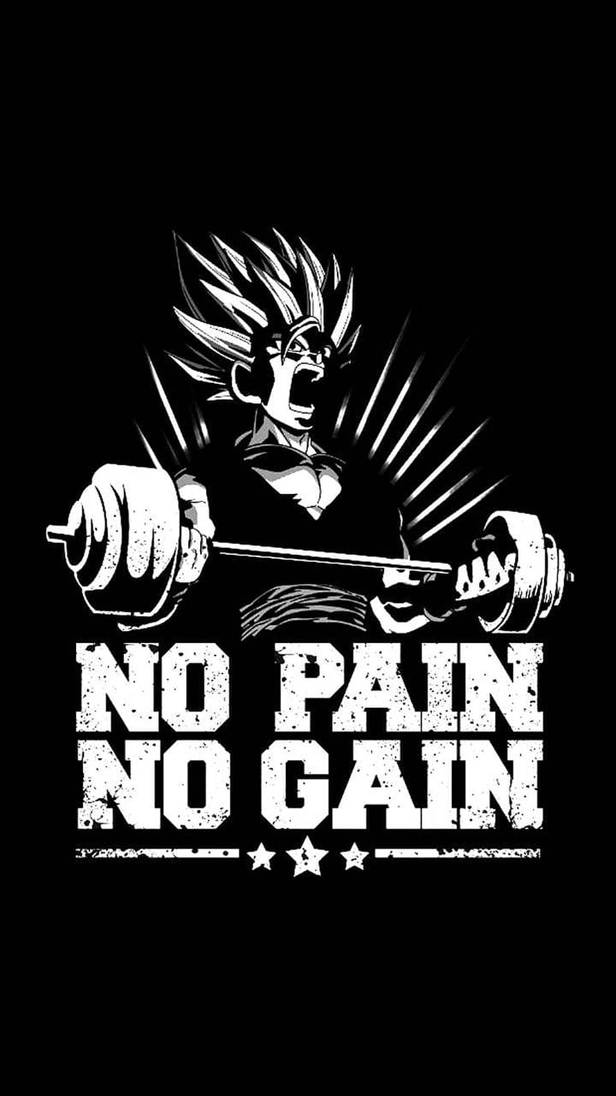 Goku Lifting Weights No Pain No Gain Anime Gym Motivation Wallpaper HD phone wallpaper