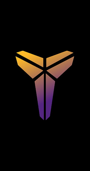 Kobe Bryant Black Mamba Logo with Lakers Color Gradient on Black Background HD phone wallpaper