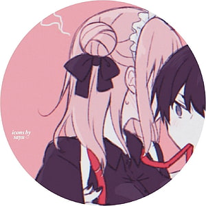 Anime Couple Profile Illustration With Pink And Black Hair HD phone wallpaper