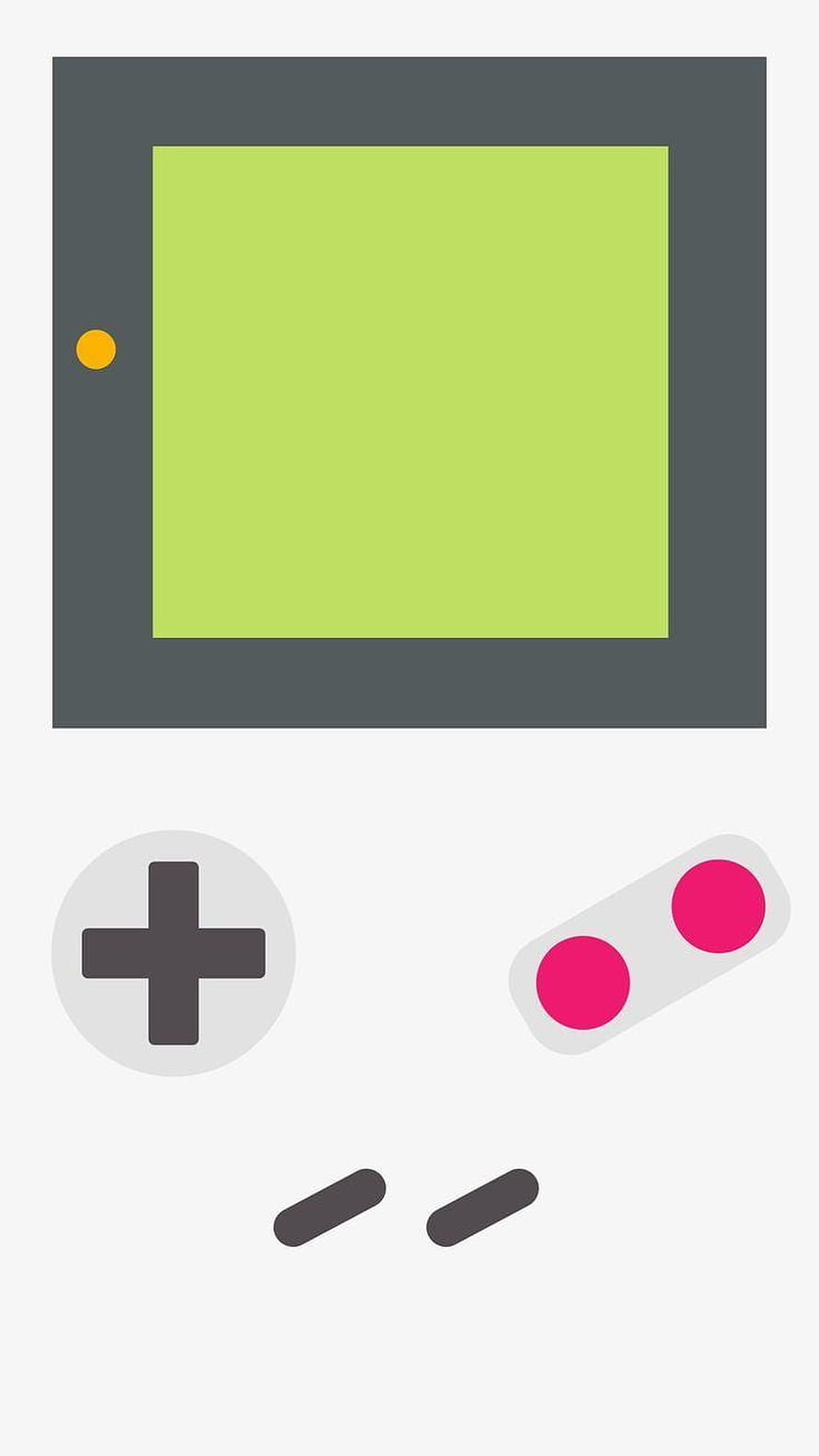 Minimalist Retro Game Boy Illustration with Green Screen and Pink Buttons HD phone wallpaper