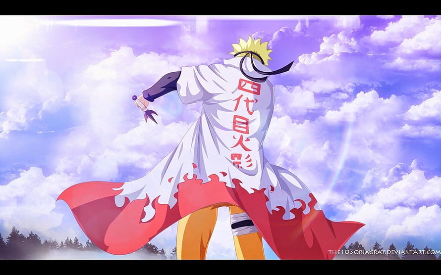 Minato Namikaze Fourth Hokage Naruto Anime Character Back View Wallpaper HD wallpaper
