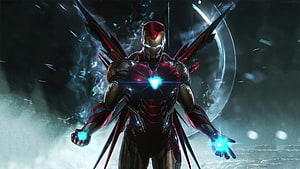 Iron Man Hulkbuster Armor Concept Art with Glowing Repulsors, Iron Man Nano Tech Suit Live, technology movies HD wallpaper