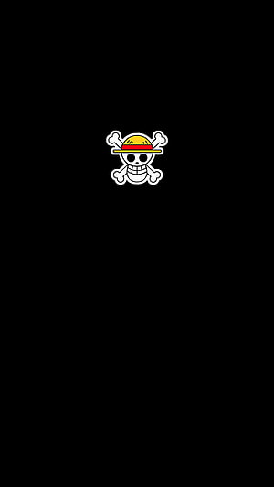 One Piece Straw Hat Pirates Jolly Roger Logo on Black Background HD phone wallpaper