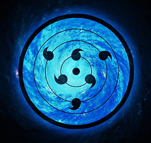 Blue Rinnegan Eye Symbol Anime Wallpaper HD wallpaper