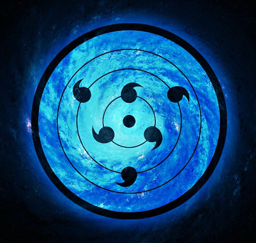 Blue Rinnegan Eye Symbol Anime Wallpaper HD wallpaper