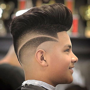 Modern Men's Pompadour Fade With Sharp Hair Design HD phone wallpaper