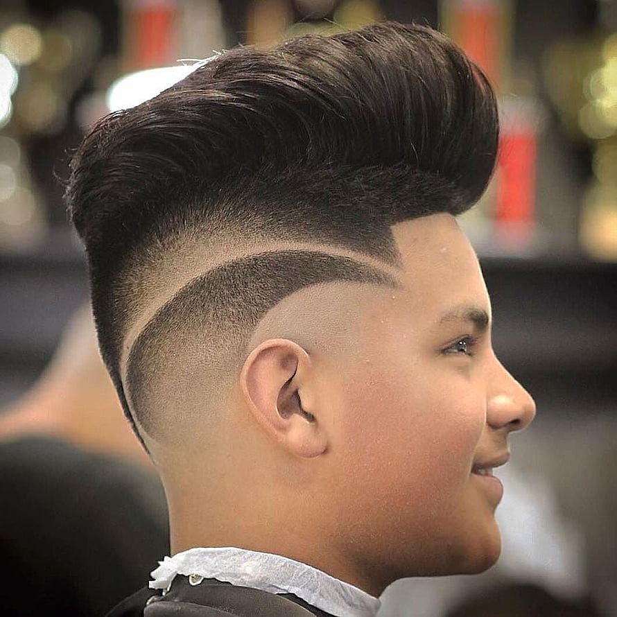 Modern Men's Pompadour Fade With Sharp Hair Design HD phone wallpaper