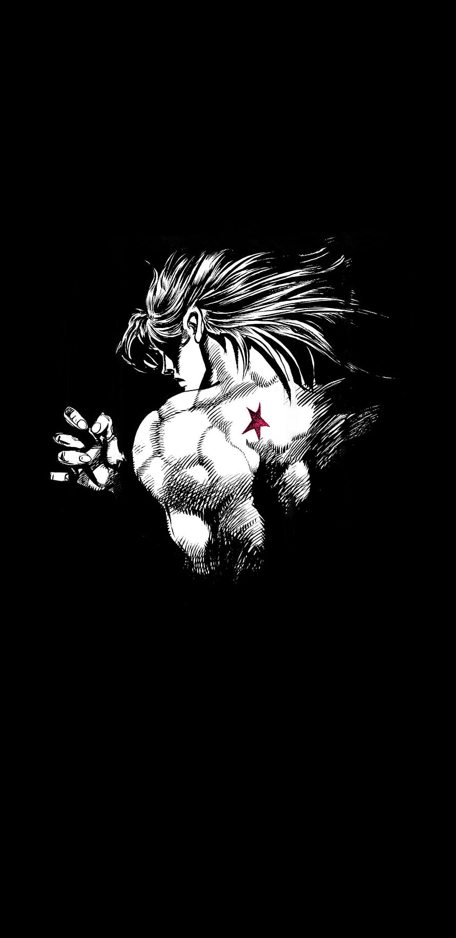 Shadow DIO from JoJo's Bizarre Adventure in High-Contrast Black and White Illustration HD phone wallpaper