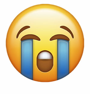 Crying Face Emoji with Tears and Open Mouth on White Background HD phone wallpaper