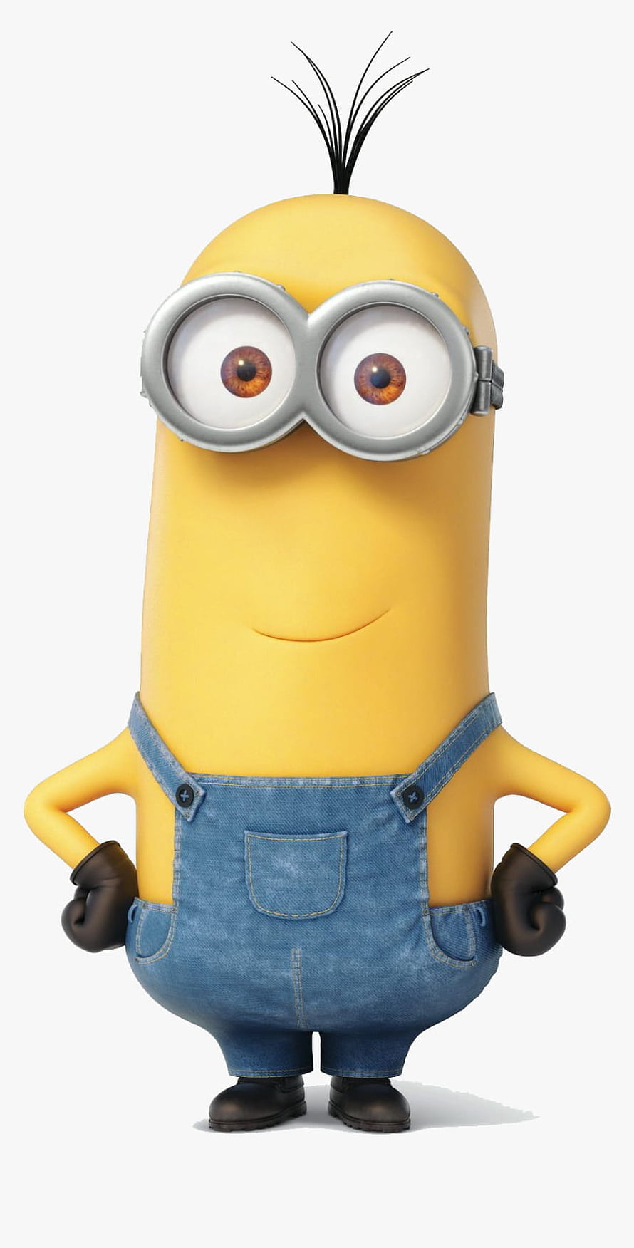 Kevin the Minion Standing with Hands on Hips in Denim Overalls and Goggles HD phone wallpaper