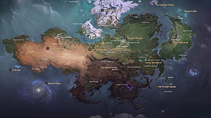 Land of Dawn Fantasy World Map with Moniyan Empire and Azrya Woodlands HD wallpaper