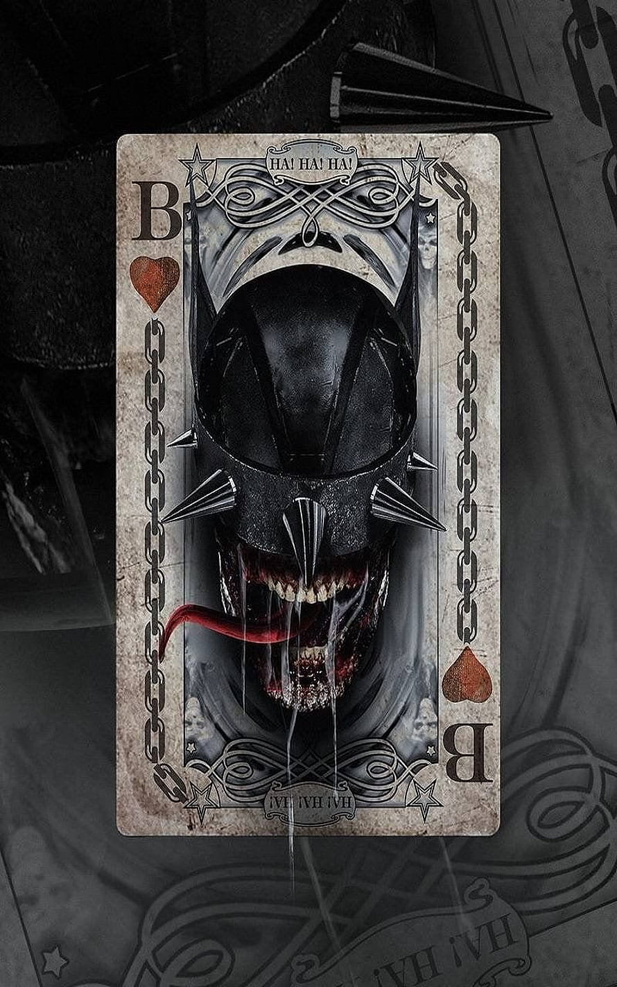 The Batman Who Laughs Joker Playing Card Artwork with Spiked Cowl and Chains, Batman Who Laughs , the batman who laughs HD phone wallpaper
