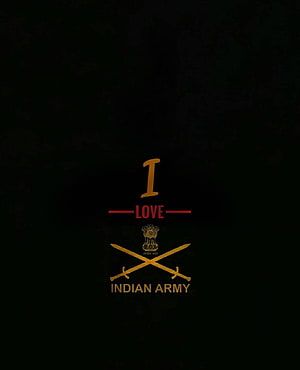 I Love Indian Army Emblem With Crossed Swords And National Emblem On Black Background HD phone wallpaper
