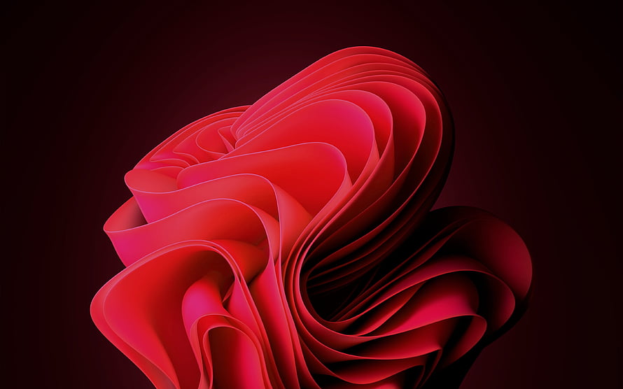 Windows 11 Default Red Abstract Ribbon Wallpaper HD wallpaper