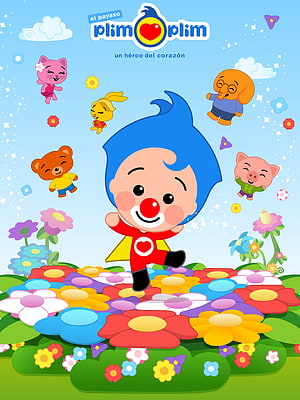 Plim Plim the Clown Hero Jumping on Colorful Flowers with Friends HD phone wallpaper