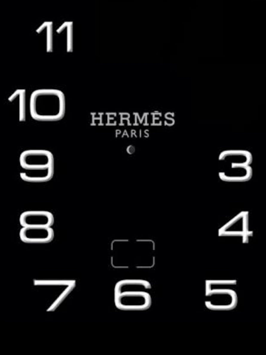 Hermès Paris Minimalist Watch Face with White Numerals on Black Background HD phone wallpaper