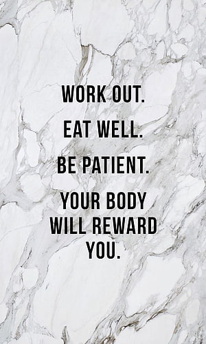 Motivational Fitness Quote on White Marble Background HD phone wallpaper