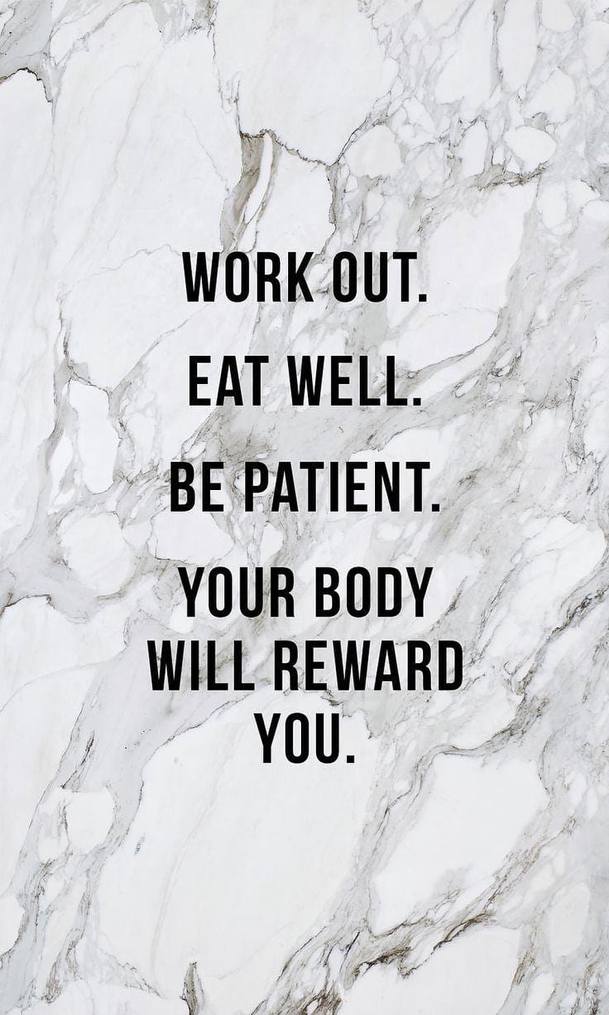 Motivational Fitness Quote on White Marble Background HD phone wallpaper