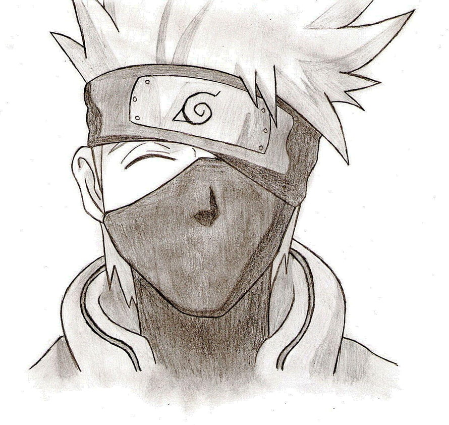 Naruto Uzumaki Winking Pencil Sketch Anime Character Portrait HD wallpaper