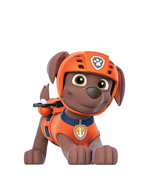 Zuma from PAW Patrol in Orange Water Rescue Gear and Helmet HD phone wallpaper