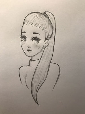 Pencil Sketch of Anime Girl with High Ponytail and Freckles HD phone wallpaper