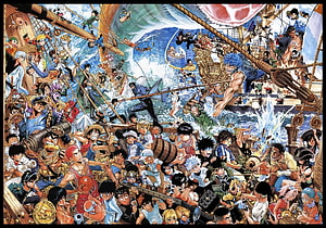 Shonen Jump 40th Anniversary Poster by Yusuke Murata Featuring Iconic Anime Characters HD wallpaper