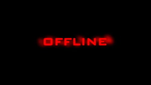 Glowing Red Offline Text on Black Background Minimalist Digital Display HD wallpaper