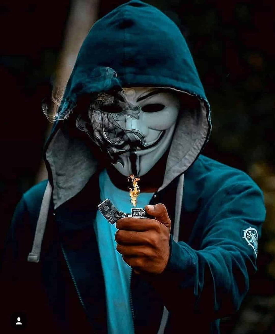 Anonymous Hacker in Guy Fawkes Mask Holding Lighter HD phone wallpaper