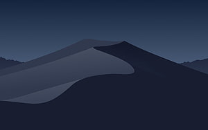 Minimalist Dark Blue Mountain Landscape Vector Art HD wallpaper
