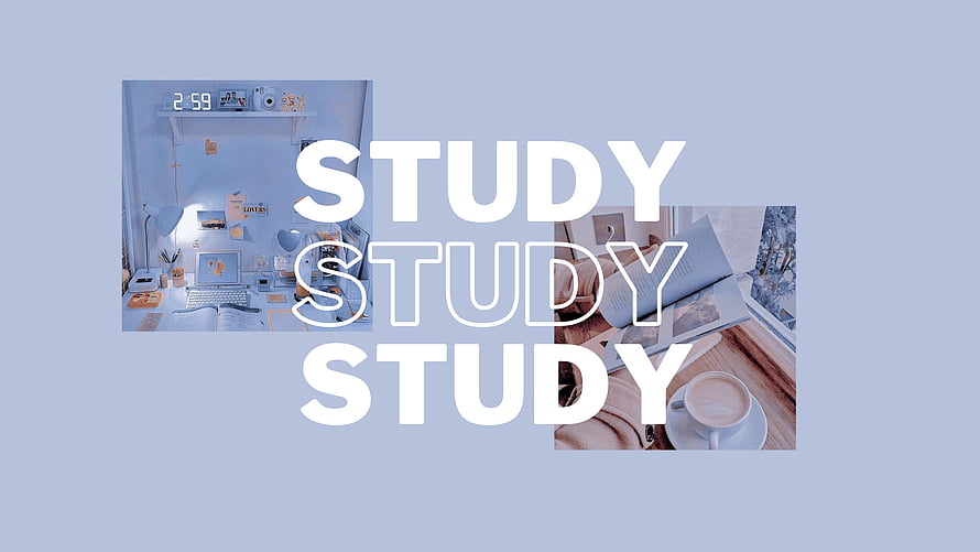 Cozy Study Aesthetic Desk Setup With Laptop And Coffee HD wallpaper
