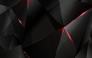 Abstract Dark Geometric Background With Glowing Red Neon Lines HD wallpaper