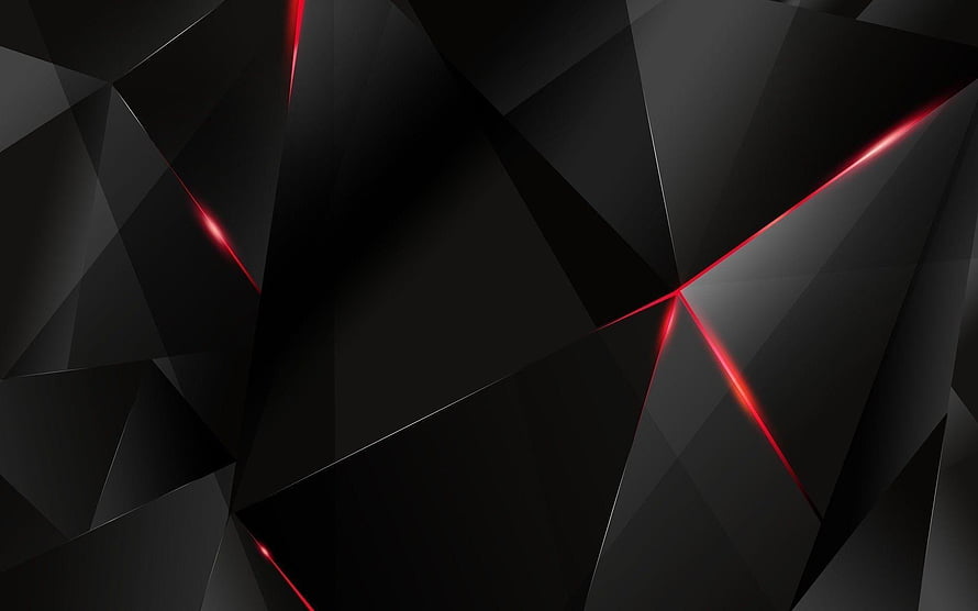 Abstract Dark Geometric Background With Glowing Red Neon Lines HD wallpaper