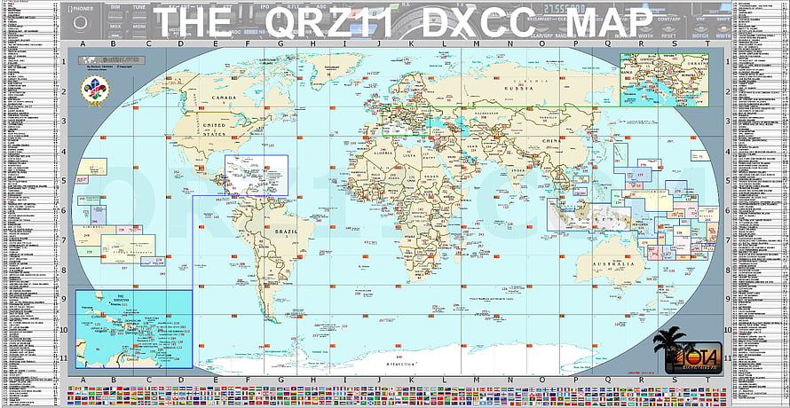QRZ11 DXCC World Map for Amateur Radio Operators HD wallpaper