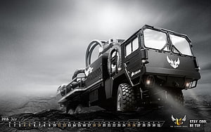 Asus TUF Gaming Concept Truck on Rocky Terrain with Dramatic Sky HD wallpaper