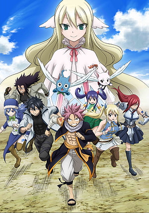Fairy Tail Team Alzack and Lector Anime Group Running Wallpaper HD phone wallpaper