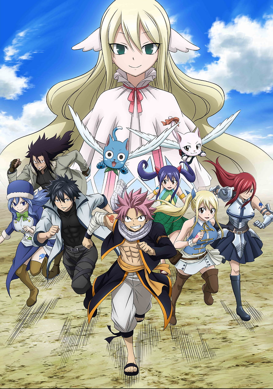Fairy Tail Team Alzack and Lector Anime Group Running Wallpaper HD phone wallpaper