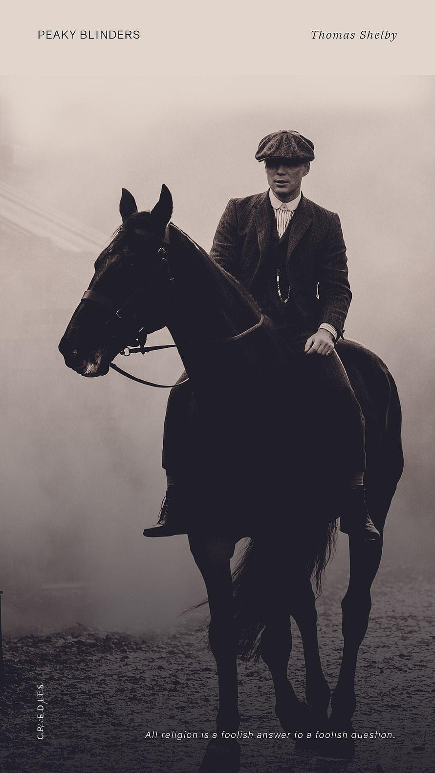 Thomas Shelby Riding Horse in Foggy Atmosphere from Peaky Blinders HD phone wallpaper