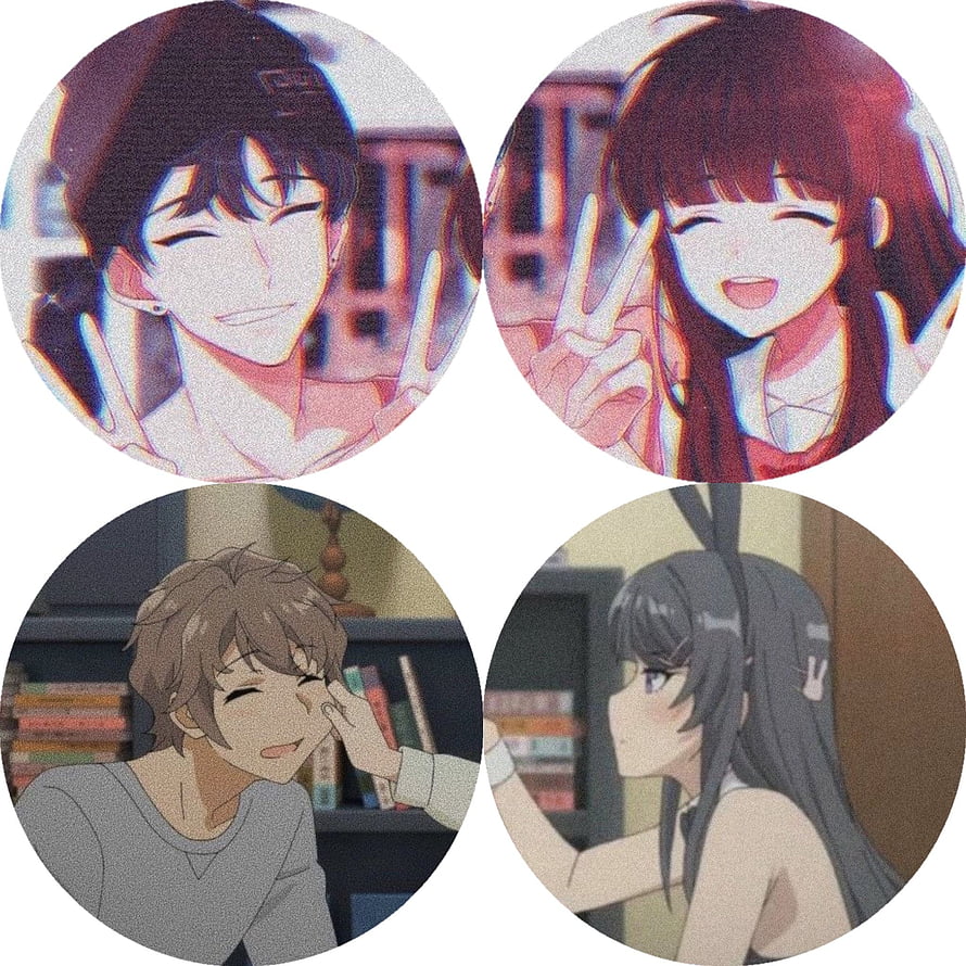Anime Couple PFP Set With Peace Sign And Playful Interaction HD phone wallpaper
