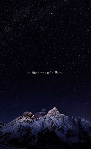 A Court of Thorns and Roses Velaris Night Sky with Snowy Mountain Peaks HD phone wallpaper