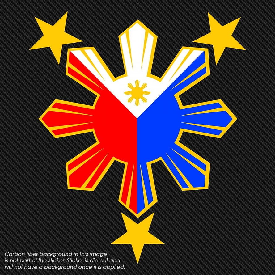 Philippines National Flag Starburst Emblem on Carbon Fiber Texture HD phone wallpaper
