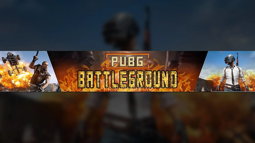 PUBG Battlegrounds YouTube Banner Design with Fire and Soldier Characters HD wallpaper
