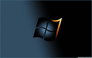 Windows 7 Logo on Dark Blue Gradient Background HD wallpaper