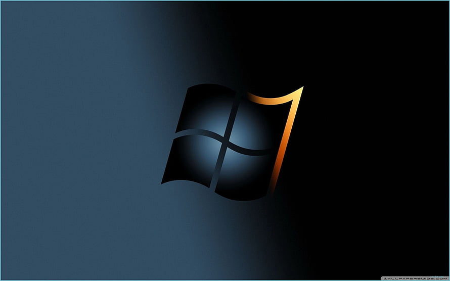 Windows 7 Logo on Dark Blue Gradient Background HD wallpaper