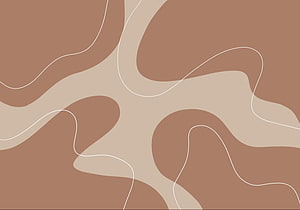 Abstract Minimalist Brown and Beige Wavy Line Art Background HD wallpaper