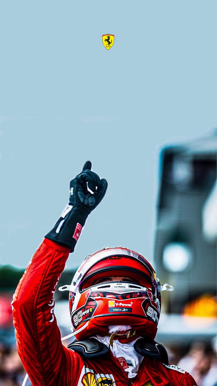 Charles Leclerc Scuderia Ferrari Formula 1 Victory Celebration HD phone wallpaper