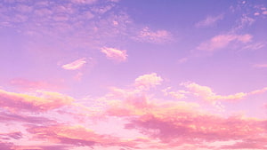 Dreamy Pink and Purple Sky with Soft Clouds at Sunset HD wallpaper