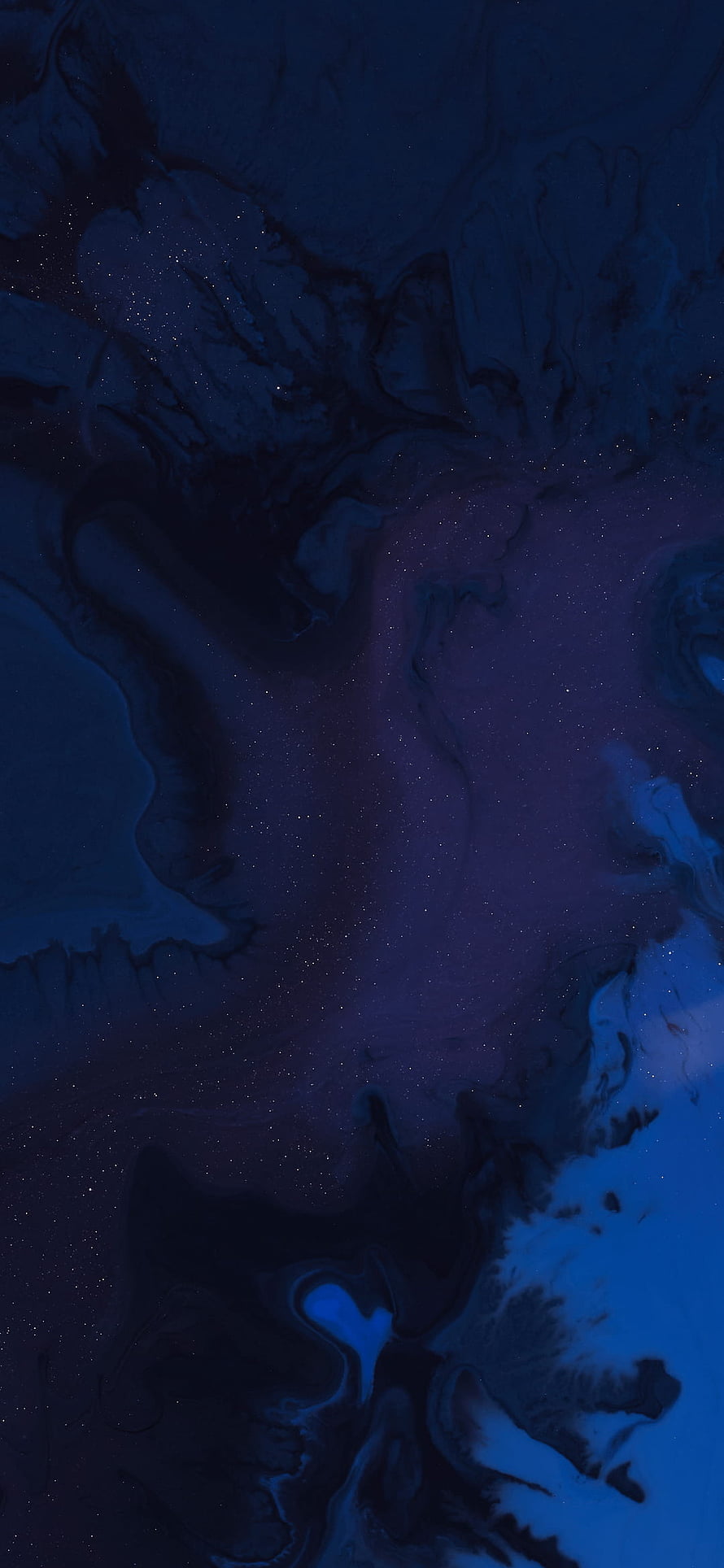 Abstract Dark Blue and Purple Galaxy Swirl with Glittering Stars HD phone wallpaper
