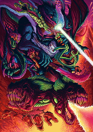 Brock Hofer Unleashed From The Fire Hyper Beast Fantasy Illustration HD phone wallpaper